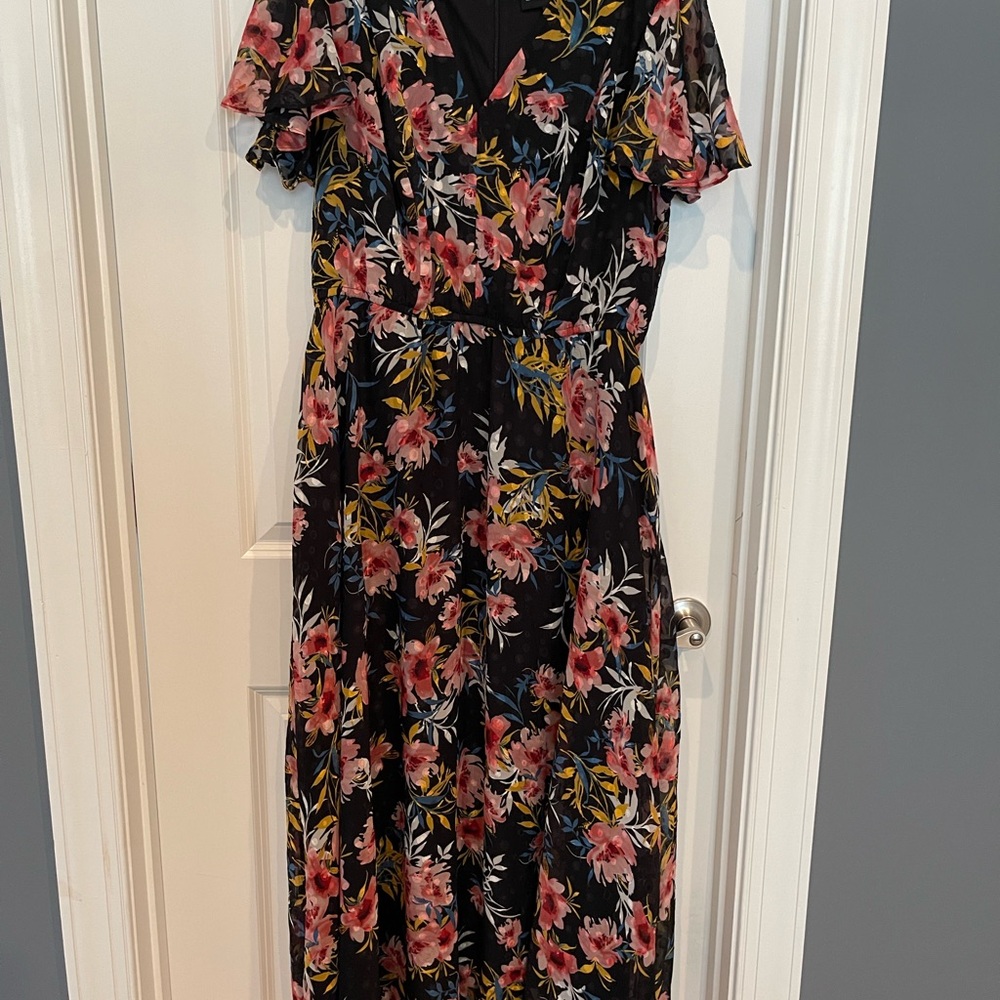 Lane Bryant Floral Black Dress